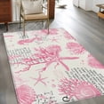 thumbnail image 4 of Rectangle Area Rug 4x6ft,Ocean Ombre Pink Shell Coral Washable Carpet Non-Slip Runner Accent Rugs Indoor Floor Mat for Bedroom Living Room Decor,Nautical Abstract Coral, 4 of 9