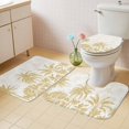 thumbnail image 2 of Palm Trees Bath Mat 3 Piece Bathroom Rug Set, Yellow Tropical Plants Summer Forest Scenery Non Slip Bath Rug Contour Mat and Toilet Lid Cover, Absorbent Shower Mats Soft Bath Rugs and Mats Sets, 2 of 8