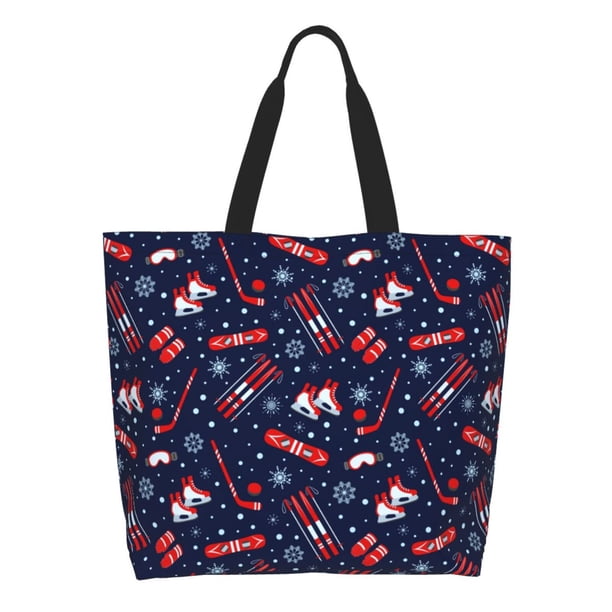 Disketp Winter Sports Fun Pattern Bolsa Tote Estampada para Mujer, Bolso de Hombro y de Mano para Compras y Viajes