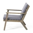 thumbnail image 4 of Sasha Outdoor Acacia Wood Club Chairs with Cushions, Set of 2, Gray, Dark Gray, 4 of 9