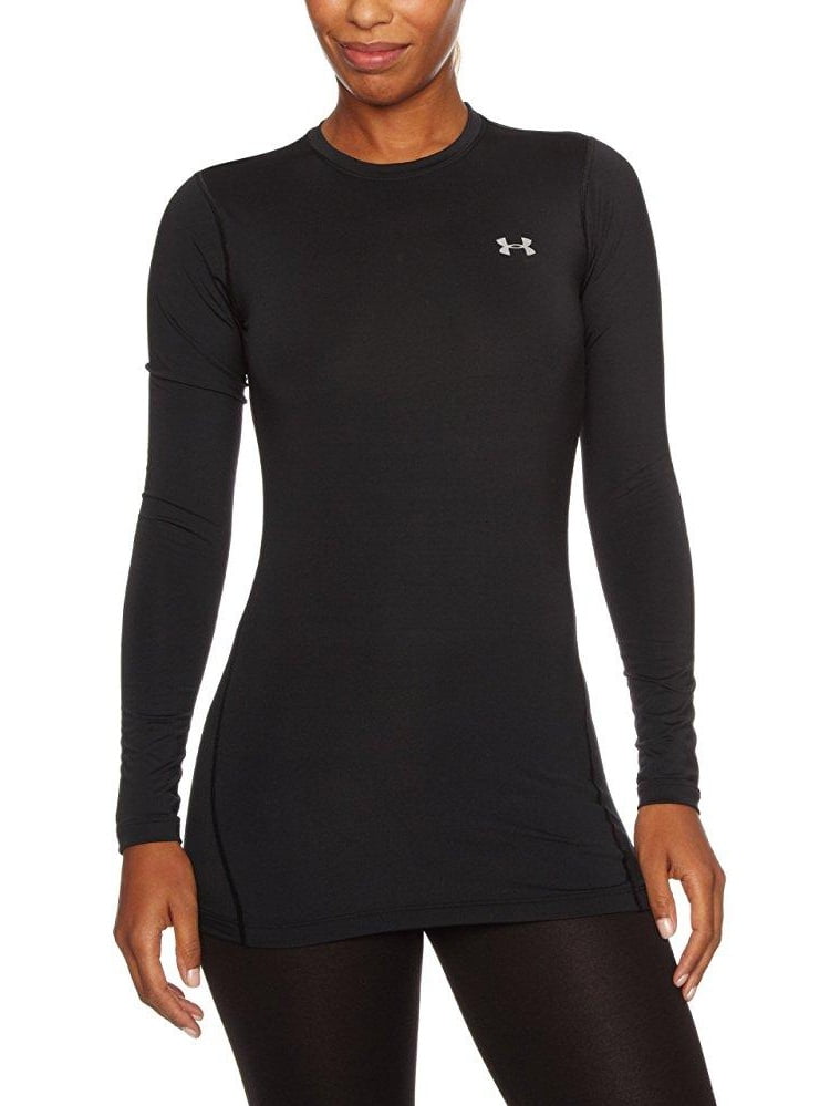 Ass Onafhankelijk Dag Women's Under Armour ColdGear Fitted Long Sleeve Crew Shirt Black -  Walmart.com