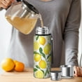 thumbnail image 4 of 20 Oz Lemon Coffee Tumbler Double Wall Insulated Stainless Steel Water Bottle | Metal Reusable Thermoses Flask with Cup Cap | Leak & Sweat Proof with Anti-Dust Lid, 4 of 7