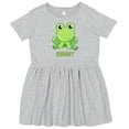 thumbnail image 3 of Inktastic Ribbit Cute Green Frog Girls Toddler Dress, 3 of 5