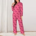 thumbnail image 2 of Fuzoiu Leopard Print Print Women's Long-Sleeved Pajama,Lounge Button Down Nightwear,Womens Notch Collar Pajama Set-X-Large, 2 of 7
