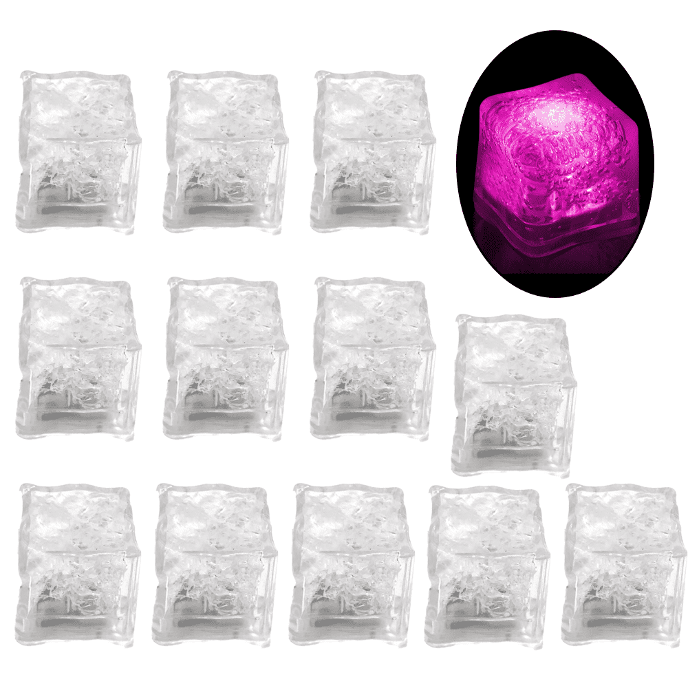 Light Up Ice Cubes for Drinks, 12 PCS LED Ice Cubes Liquid Activated