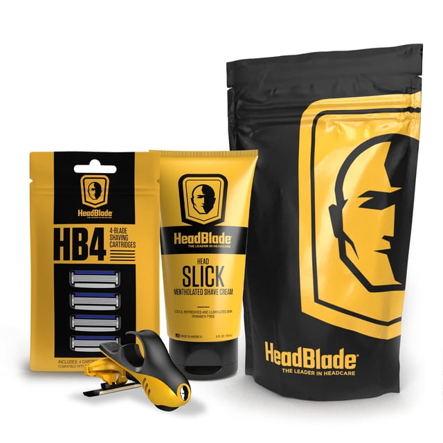 Kit de afeitado de cabeza para principiantes HeadBlade MOTO con crema de 150 ml