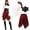 White, variant on Fortwear Women Pirate Costume 4-Piece Set, Off Shoulder Bell Sleeve Top, Striped Irregular Skirt, Corset Waistband & Headband, Halloween Cosplay Outfit