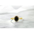 thumbnail image 6 of Gem Stone King 10K Yellow Gold Black Onyx and White Diamond Ring | 1.25 Cttw | Oval 8X6MM | Gemstone Birthstone | Wedding Engagement Anniversary Promise Gold Ring for Women, 6 of 7