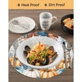 thumbnail image 3 of 15 Inch Round Placemats Set of 6, Orange Blue Fall Non Slip Heat Insulation PP Table Mats, Thanksgiving Pumpkins Harvest Botanical Vintage Washable Place Mats for Kitchen Dining Party Table Decor, 3 of 7