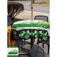 thumbnail image 4 of Outdoor Tablecloth with Umbrella Hole and Zipper, St. Patrick's Day Square Table Cloth 54x54 Inch Waterproof Tablecloth, Spring Lucky Grass Truck Gray Wood Plaid Picnic Table Cover for Patio Camping, 4 of 7