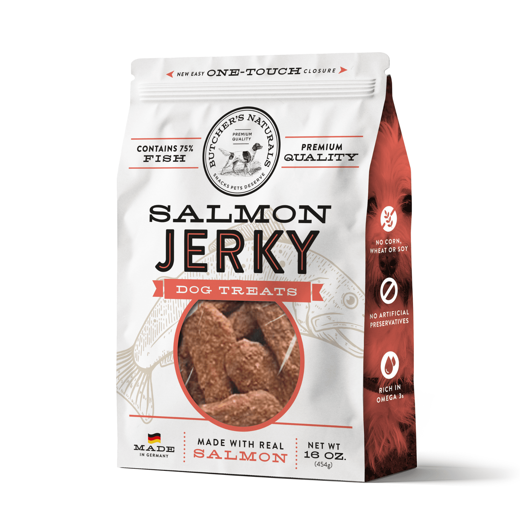 (2 pack) Butcher's Naturals Salmon Flavor Jerky Treats for Dogs, 16 oz