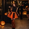 thumbnail image 4 of Adult Women'S Halloween Witch Costume Set With Hat, Striped Socks, Gloves And Tulle Skirt, Four-Piece Outfit For Costume Parties, Dance Events, Cosplay And Themed Celebrations, 4 of 5