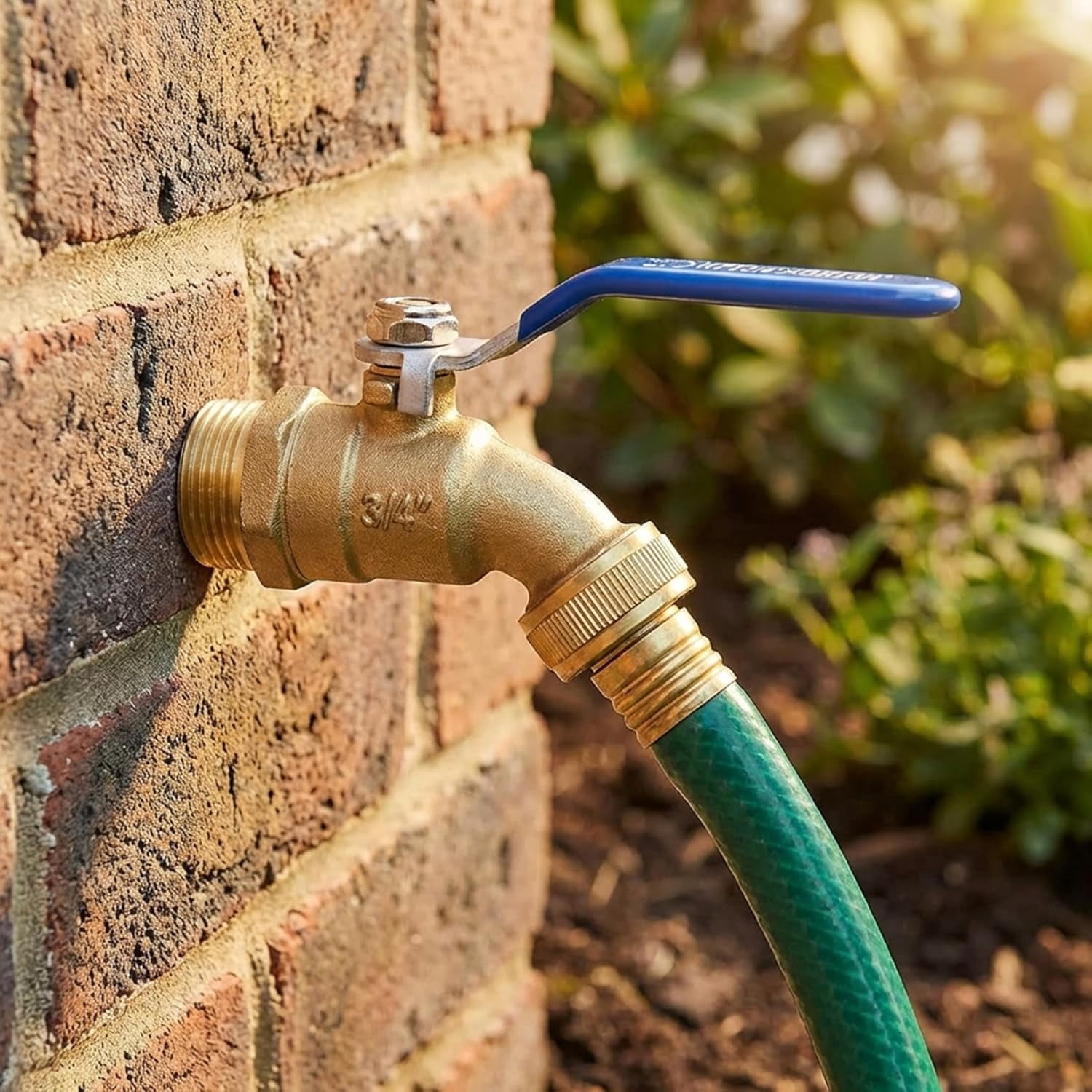 Generic Brass Rain Barrel Spigot 3/4 GHT Garden Hose