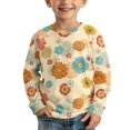 thumbnail image 3 of Garronmavis Hippie Flowers Girls Long Sleeve T-Shirts 7-8 Loose Kids Basic Soft Long Sleeve Tees Top Lightweight Kids Crewneck T-Shirts Fall Tops Fashion Fall Winter Clothes, 3 of 7