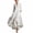 White, variant on Elegant Flowy Linen Maxi Dresses for Women Summer Stand Collar Loose V Neck Ruffle Swing Wedding Guest Dress