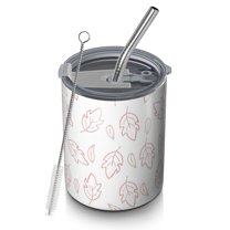 Floral 12oz Stainless Steel Coffee Mug – Double-Wall Insulated Cup with Spill-Resistant Lid, 360° Full-Print Design, Keeps Drinks Hot & Cold for Home, Office, Travel,Thanksgiving,Christmas, Spring