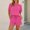 Hot Pink 03, variant on Ksrymi Women's Clothing 2-Piece Loungewear Set: Solid Crew Neck Short Sleeve T-Shirt & Elastic Waist Drawstring Shorts with Side Pockets Rompers for Women