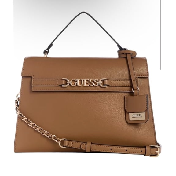 GUESS Women's Rhiannon Cognac Top Handle Bag