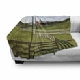 thumbnail image 3 of Farmland Soft Flannel Fleece Throw Blanket, Long Photo of Flowing Fence of Country House in Rural Grassland Ranch Pastoral, Cozy Plush for Indoor and Outdoor Use, 60" x 80", Multicolor, by Ambesonne, 3 of 6