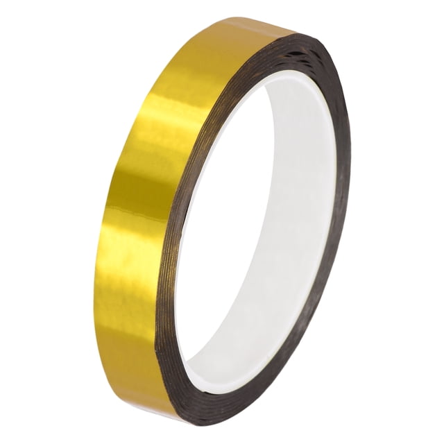Unique Bargains Gold Tone Metalized Tape Decoration Tape 0.6 Inch x 55 Yards 2 Pack