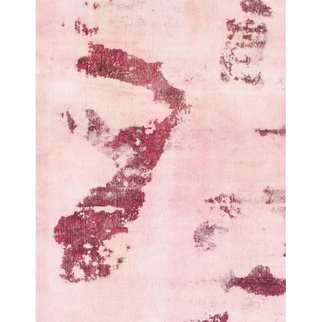 Ahgly Tapis Rectangulaire Abstrait Lavable en Machine Rouge Clair Rose, 5 Pieds x 8 Pieds
