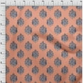thumbnail image 3 of oneOone Polyester Lycra Fabric Leaves|Floral & Paisley Block Printed Fabric 1 Yard 56 Inch Wide, 3 of 4