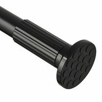 SPOKKI Tension Curtain Rod, 51-128 Inches Adjustable Closet Tension Rod Rust-free No Drilling Shower Curtain Rod, Anti-slip Spring Steel Rod for Bathroom Black