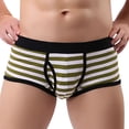 thumbnail image 2 of WIZUTIZ Mens Cotton Stripe Casual Boxer Briefs, Elastic Waistband Sexy Bulge Enhancing Adjustable Multiway Underwear, 2 of 3