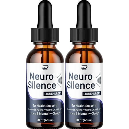 Neuro Silence Healthy Ear Support Supplement – NeuroSilence Drops Ear Ringing Relief, Neuro Silence for Hearing Support, 2 Pack, 2 Month Supply