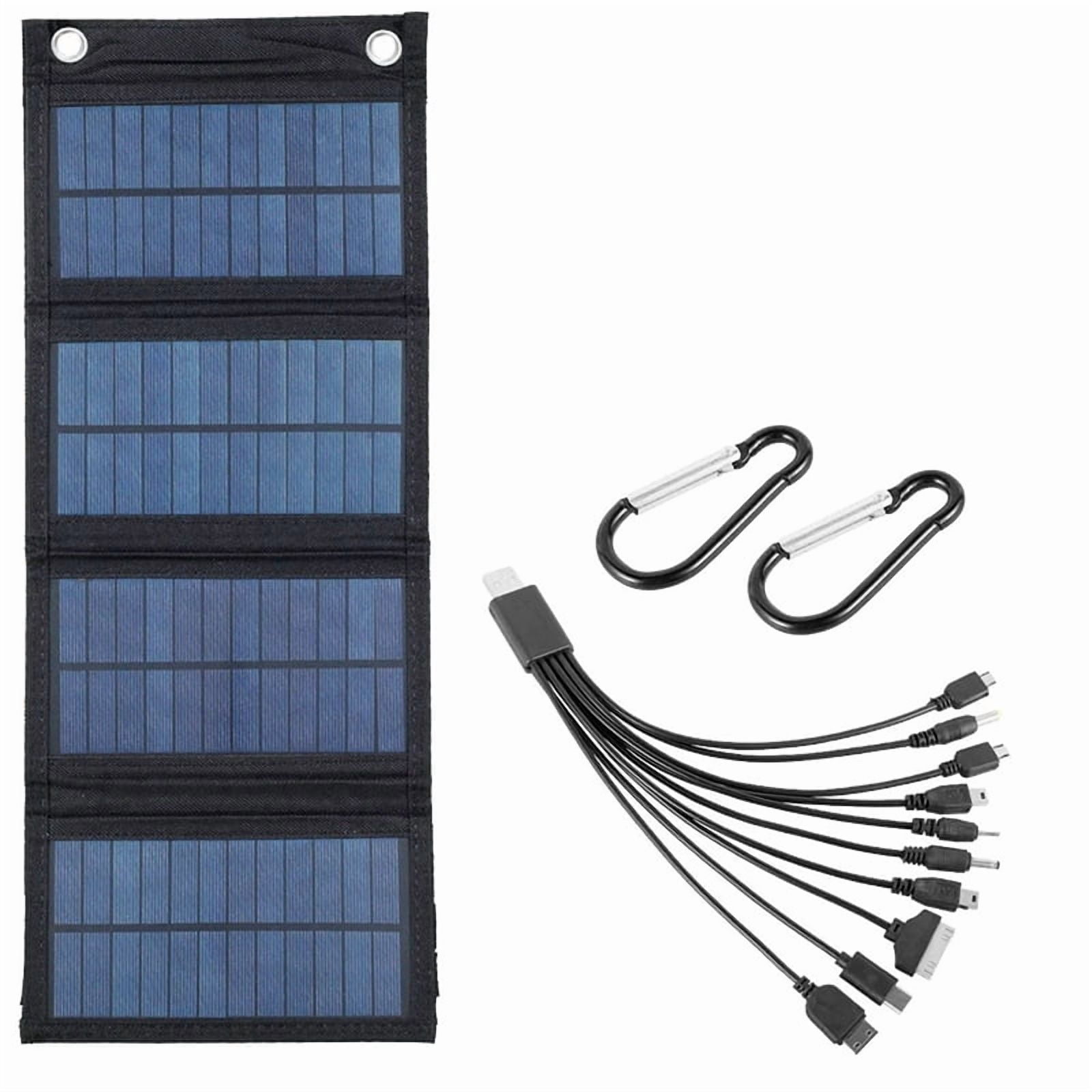2X Foldable Solar Panel Charger Portable Battery for Cell Phone Outdoor Waterproof Power Bank for Camping Accessories