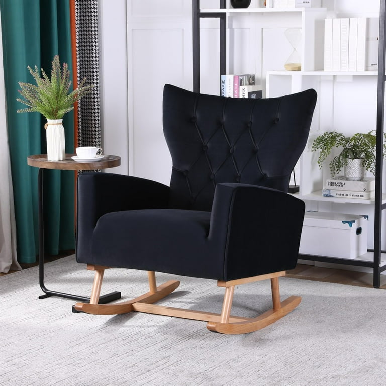 Curved wood 2024 rocking chair