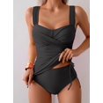 thumbnail image 5 of Traje de baño Tankini B2prity Tummy Control de cintura alta negro para mujer, 5 of 5