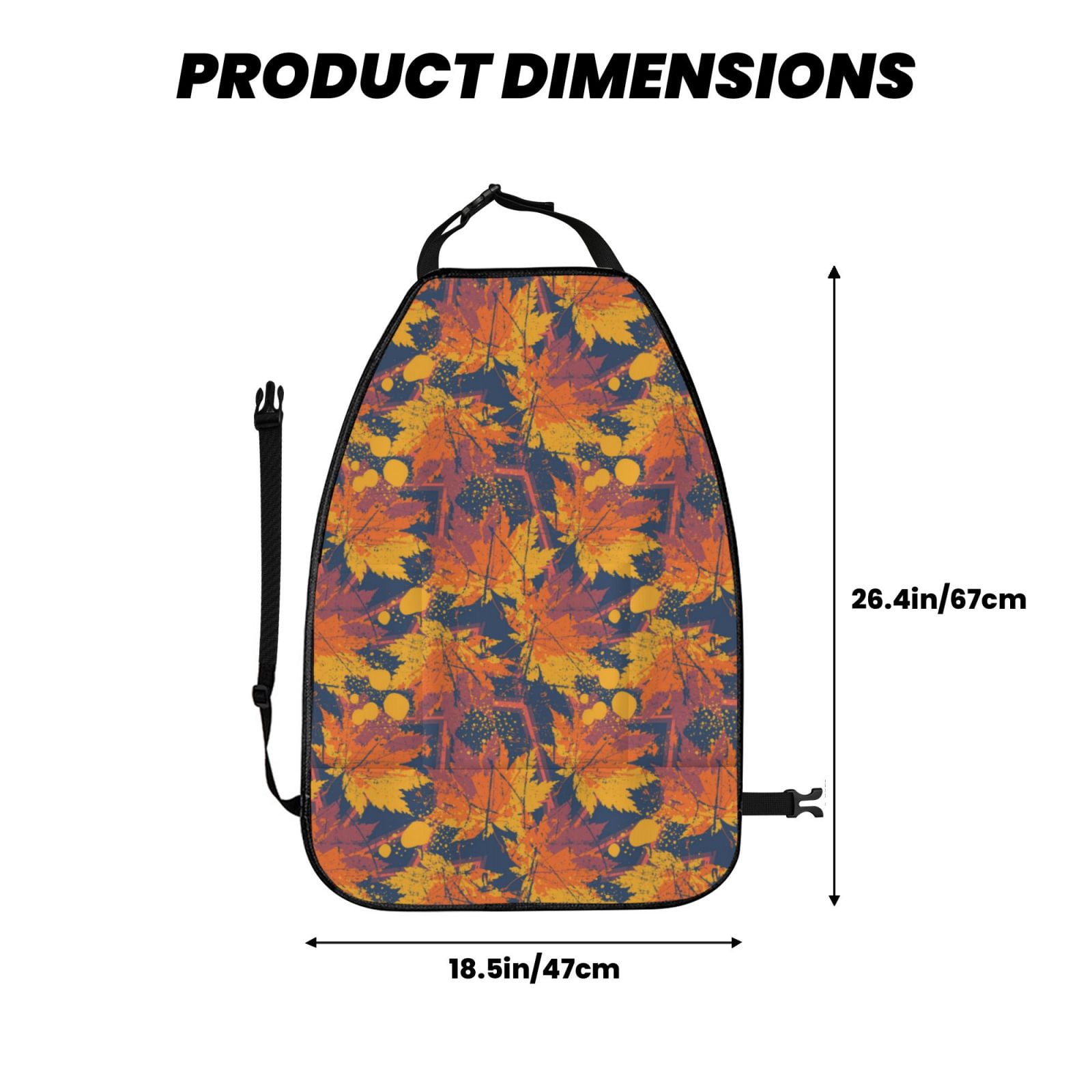Kdxio Vintage Abstract Maple Leaf Art Print 2 Pack Car Kick Mat Seat Cover Back Protector Mat with Pockets for Organizer Backseat Protector and Storage Anti Kick Pad for Vehicles