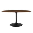 thumbnail image 2 of Modway Lippa 60" Oval Veneer and MDF Dining Table in Black/Walnut, 2 of 7