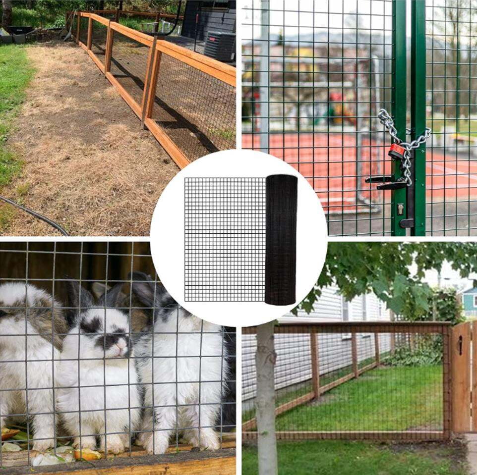 Wire Mesh, 36 inch×50 ft Black Vinyl Coated Hardware Cloth 19 Gauge 1/4 inch Black PVC Hardware Cloth, Black Welded Wire Fence Supports Poultry-Netting Cage-Home Improvement and Chicken Coop