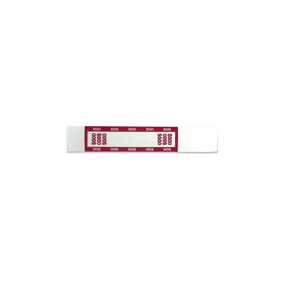 CONTROLTEK $500 Currency Strap White/Red 1000/Pack (560019)