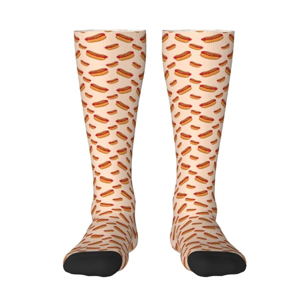 Balery Hot Dog 2 Calcetines novedosos Calcetines deportivos Calcetines hasta la rodilla Calcetines de algodón Calcetines originales y geniales