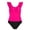 A10 Hot Pink, variant on Teen Girls Bathing Suit Color Block V-Neck Set Piece (Black, 15-16 Years)