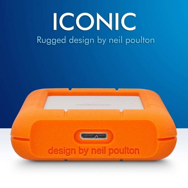 LaCie Rugged Mini 2TB External USB 3.0 Portable Hard Drive with