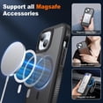 thumbnail image 3 of Magnetic for iPhone 15 Case with 2 Glass Screen Protectors, Compatible with Magsafe, Military-Grade Protection, Hard Protective Cover Shockproof Phone Case for iPhone 15, 6.1 inch, Black, 3 of 14