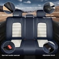 thumbnail image 4 of 2022 Car Seat Cover for Hyundai Sonata , Leather Full Set of 5 Seats With a Headrest and Lumbar Support Beautify Interior, Blue and White Car Seat Covers, Airbag-Compatible, 4 of 7