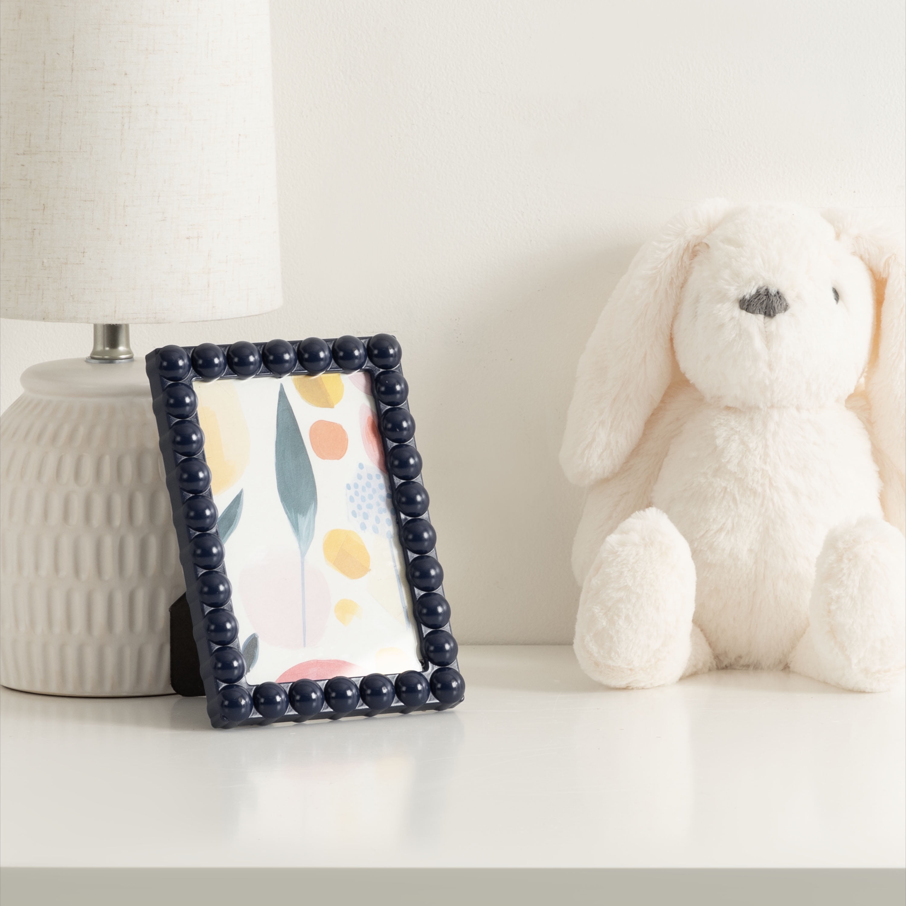 DesignOvation 4x6 Beaded Navy Decorative Tabletop Picture Frame