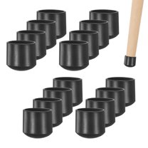 Uxcell 16 Pack Chair Leg Caps 5/8 inch Polyvinyl Chloride Chair Leg Floor Protectors Round Cover End Tips Black