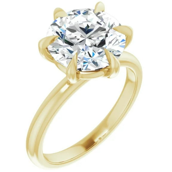 3 Carat Lab Diamond Engagement Ring Yellow Gold Round