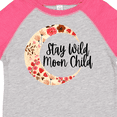thumbnail image 4 of Inktastic Baby Stay Wild Moon Child Crescent Moon with Flowers Girls Toddler T-Shirt, 4 of 5