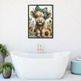 thumbnail image 7 of WFSposter Teal Highland Cow Wall Art Canvas Print Pictures 16"x24" Farmhouse Wall Decor Bedroom & Nursery Decor, 7 of 7