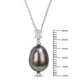 thumbnail image 2 of Everly Women's 5.5mm Cultured Tahitian Pearl and.3CT TGW Topaz Sterling Silver Pendant, 2 of 6