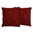 thumbnail image 1 of The Great American Store Set of 2 Pinch Pleat Pillow Shams (Throw 13 x 13, Burgundy) 1800 Series Brushed Microfiber - Wrinkle & Stain Resistant Decorative Bed Pillow Shams, 1 of 3