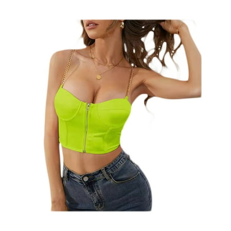 

Womens Corset Crop Top Sexy Push Up Bustier Backless Strap Tank Vest Top Streetwear Party Bralette