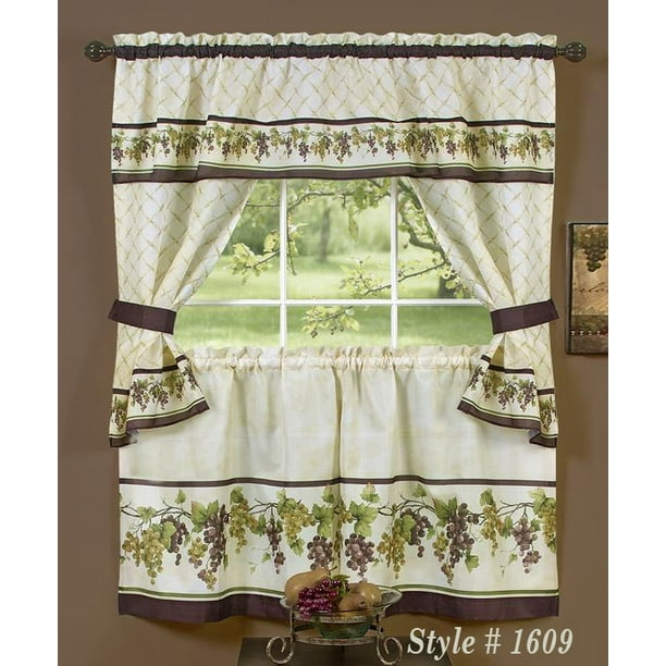 Tuscany Kitchen Curtain With Swag And, Tuscan Kitchen Curtains Valances